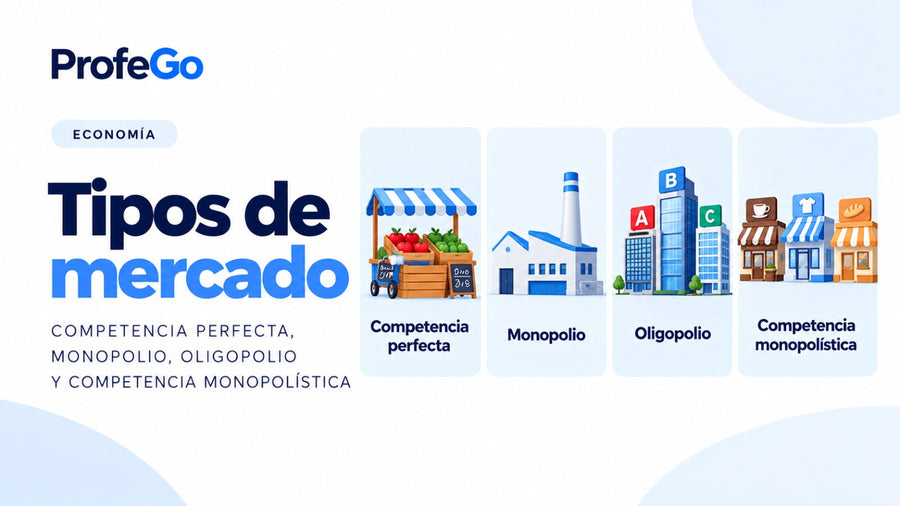 Tipos de mercado: competencia perfecta, monopolio, oligopolio y competencia monopolística
