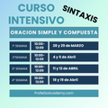 Curso intensivo de Sintaxis en Academia Profego - Bachillerato