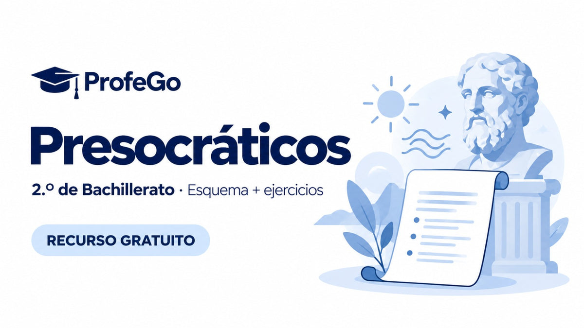 Presocráticos: esquema comparativo y ejercicios PDF gratis | ProfeGo