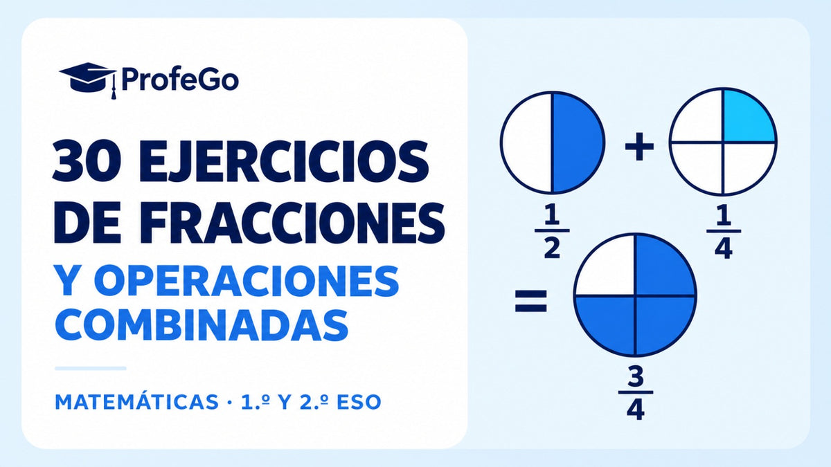 Ejercicios de fracciones 1.º y 2.º ESO PDF gratis