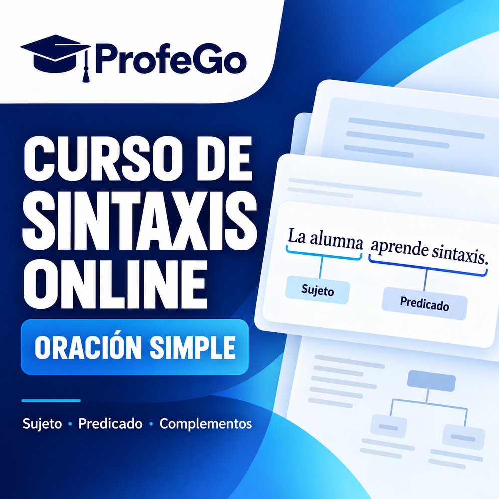 Curso de sintaxis online sobre oración simple de ProfeGo Academy